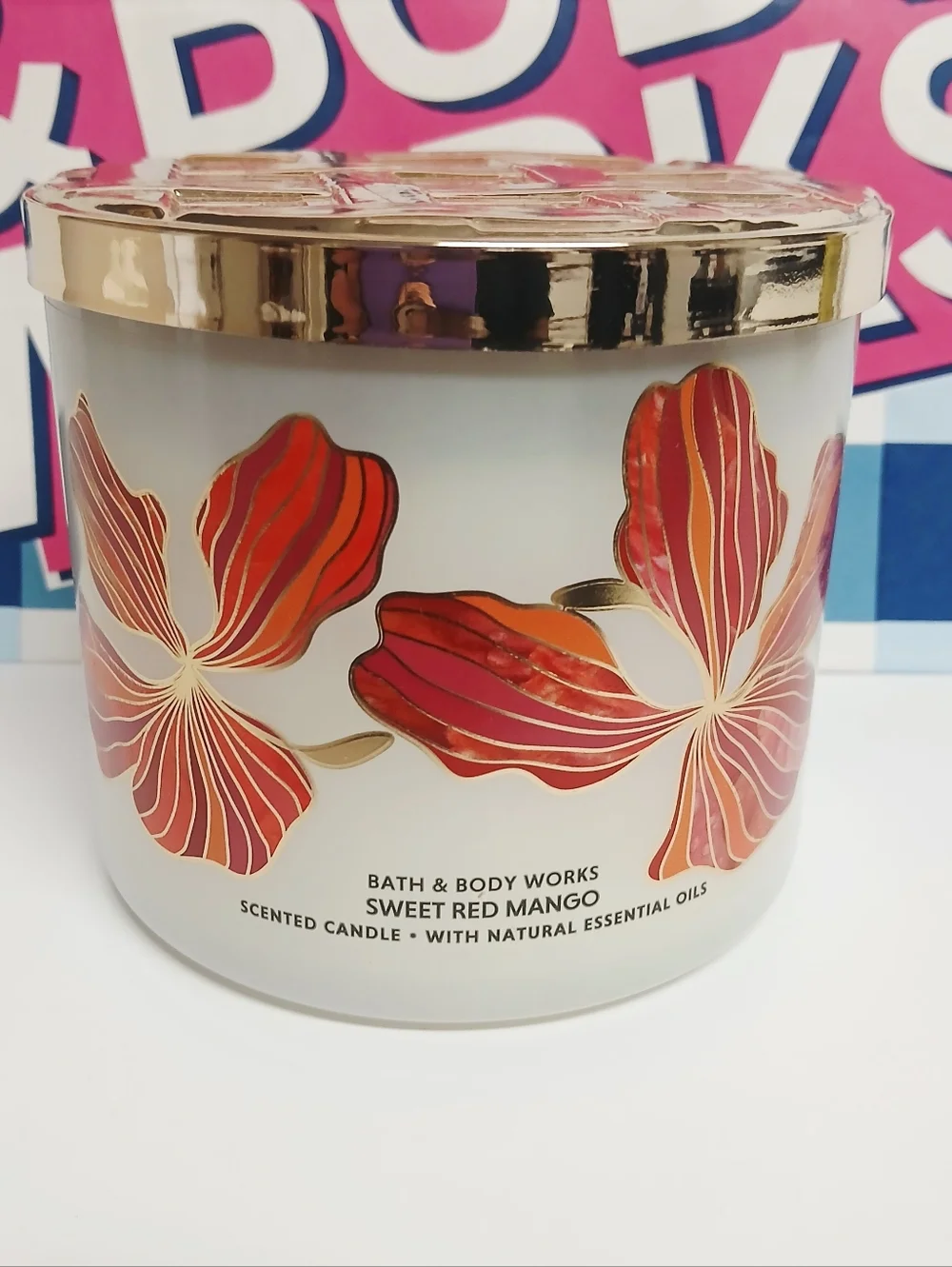 Bath and Body Works Sweet Red Mango 3-Wick Candle - Picture 1 of 5